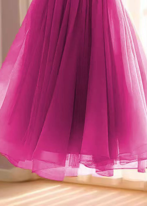 Rose High Waist Chiffon Skirts Fall