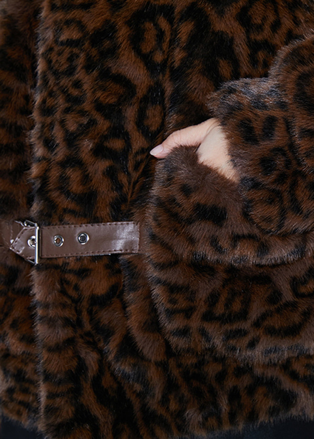 Brown Oversized Leopard Print Mink Velvet Jackets Spring
