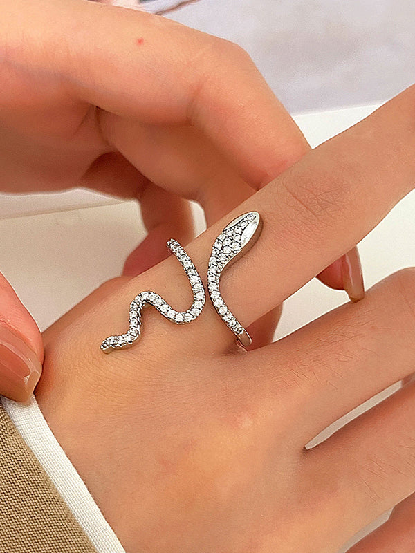 Rhinestone Snake Shape Color Rings Accessories