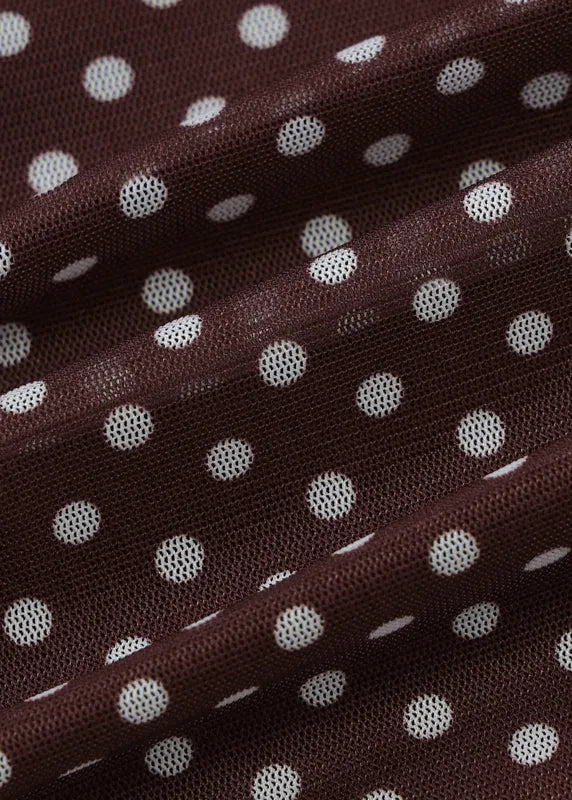 Coffee Dot Cotton Sleeveless Tank Strapless