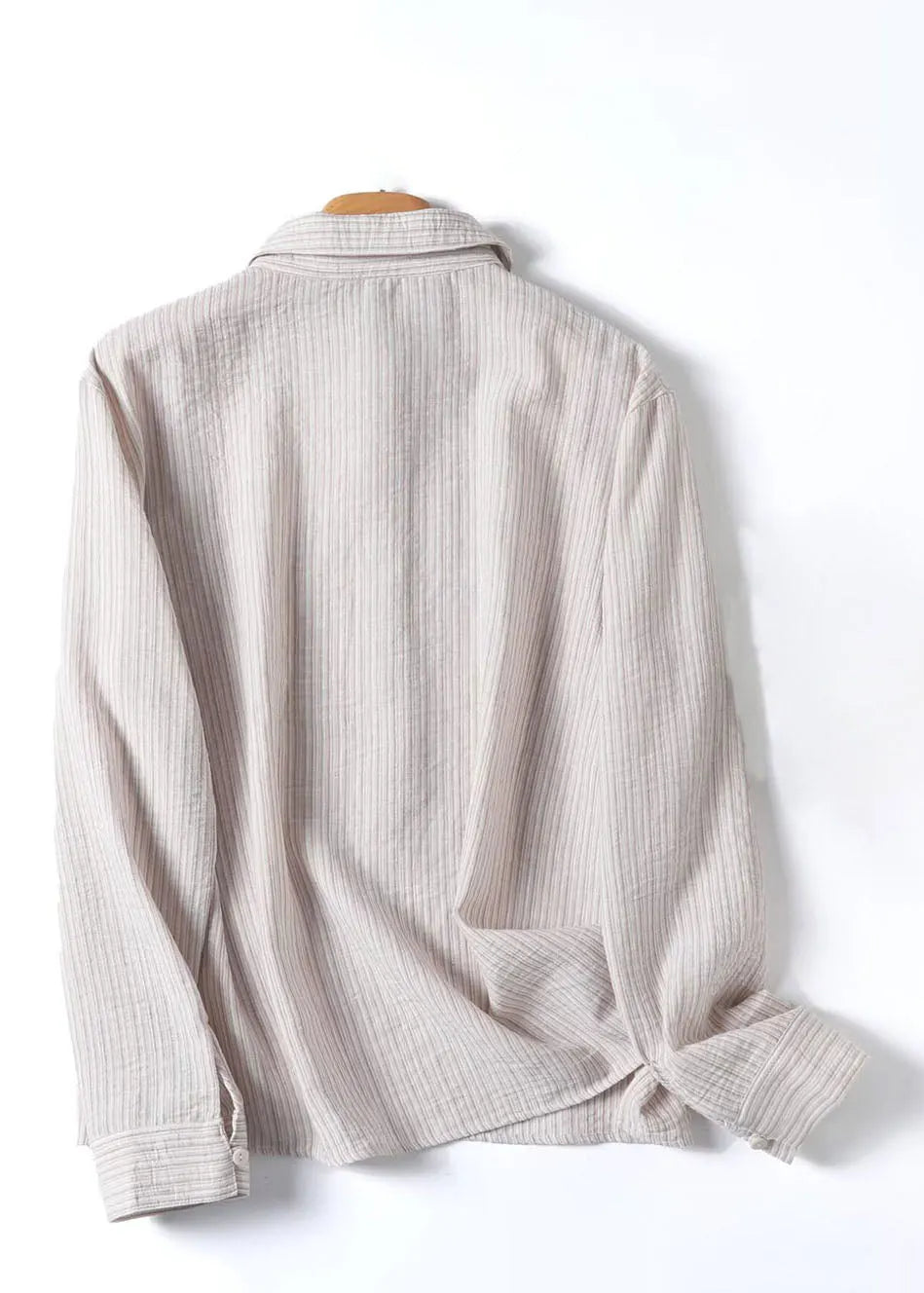 Natural Beige Peter Pan Collar Button Shirt Fall