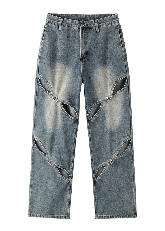 American Style Blue Ripped Jeans Spring