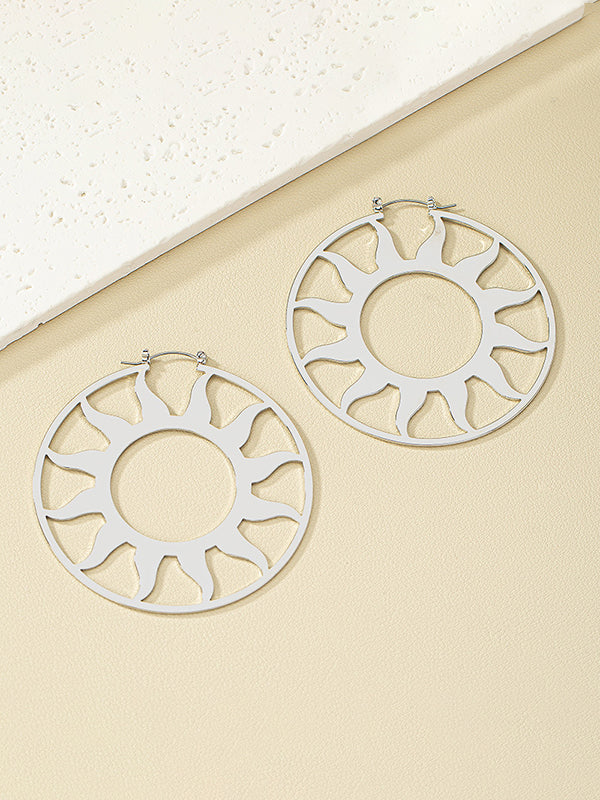 Hollow Color Sun Ear-ring