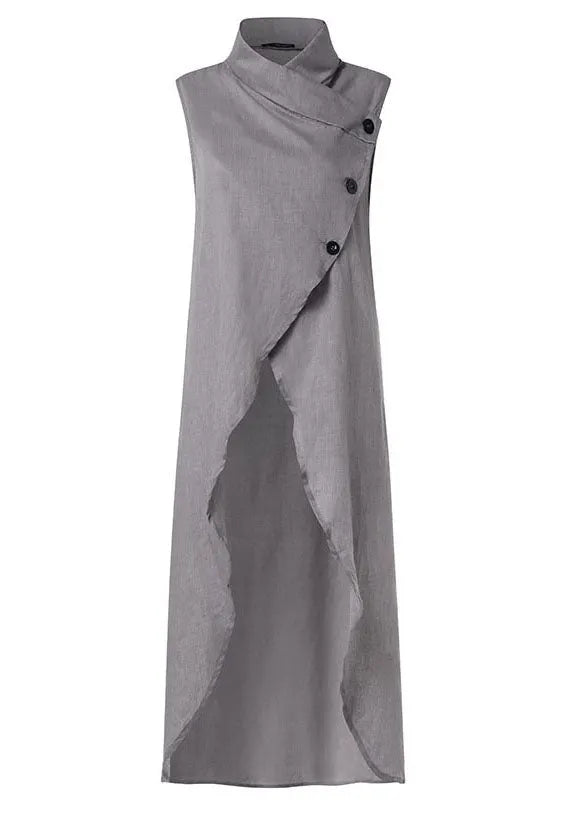 Cross Collar Asymmetrical Tank Tops Blouse Summer