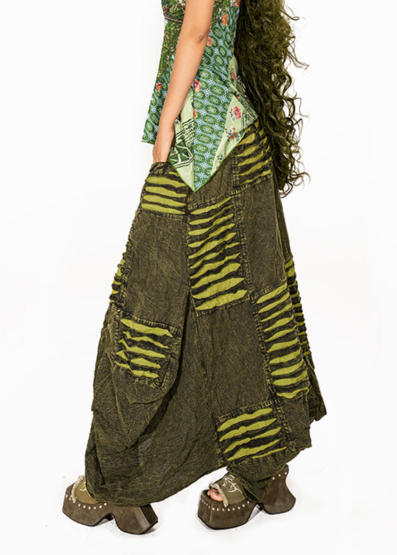 Green Tie Dye Flower Bud Skirt Summer