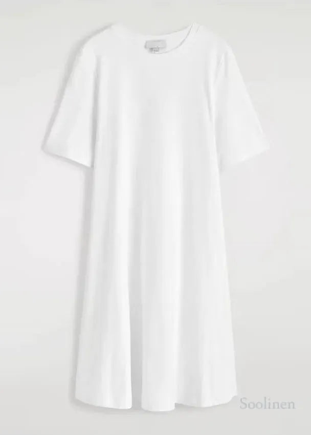 Simple White Oversized Cotton Day Dresses Summer