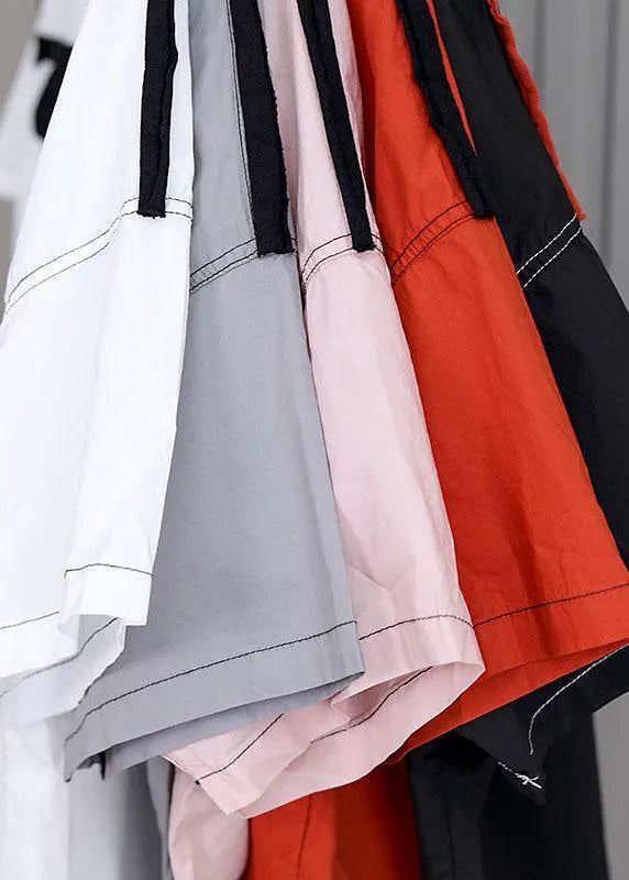 Simple O-neck Pink Cotton Summer Short Sleeve Top