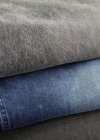 French Denim Blue Pants Spring Elastic Waist Pockets Inspiration Pants