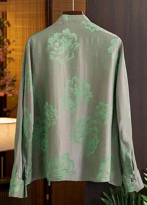 Yellow V Neck Asymmetrical Design Wrinkled Print Blouse Top Lantern Sleeve