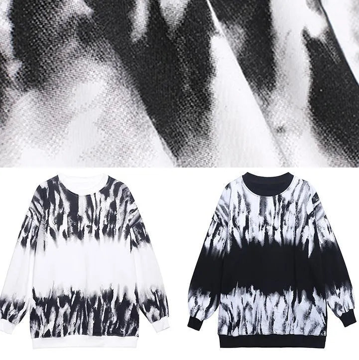 O Neck Spring Tops Design White Print Blouses