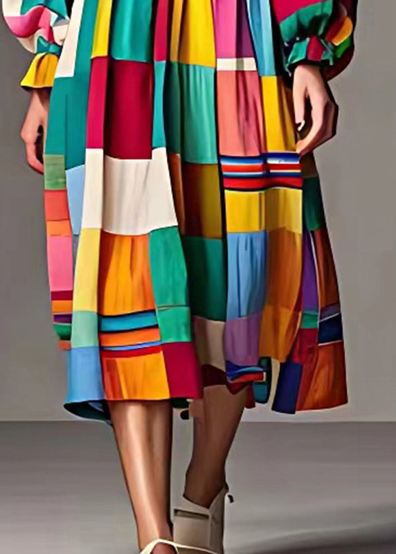 Diy Rainbow Cinched Striped Cotton Dress Fall