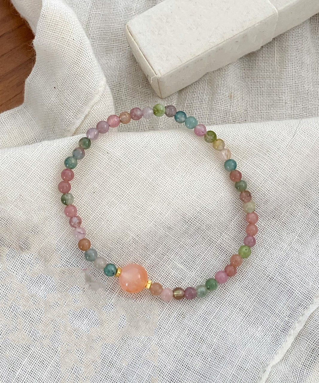 Rainbow Hand Woven Beading Chain Bracelet Gh1073