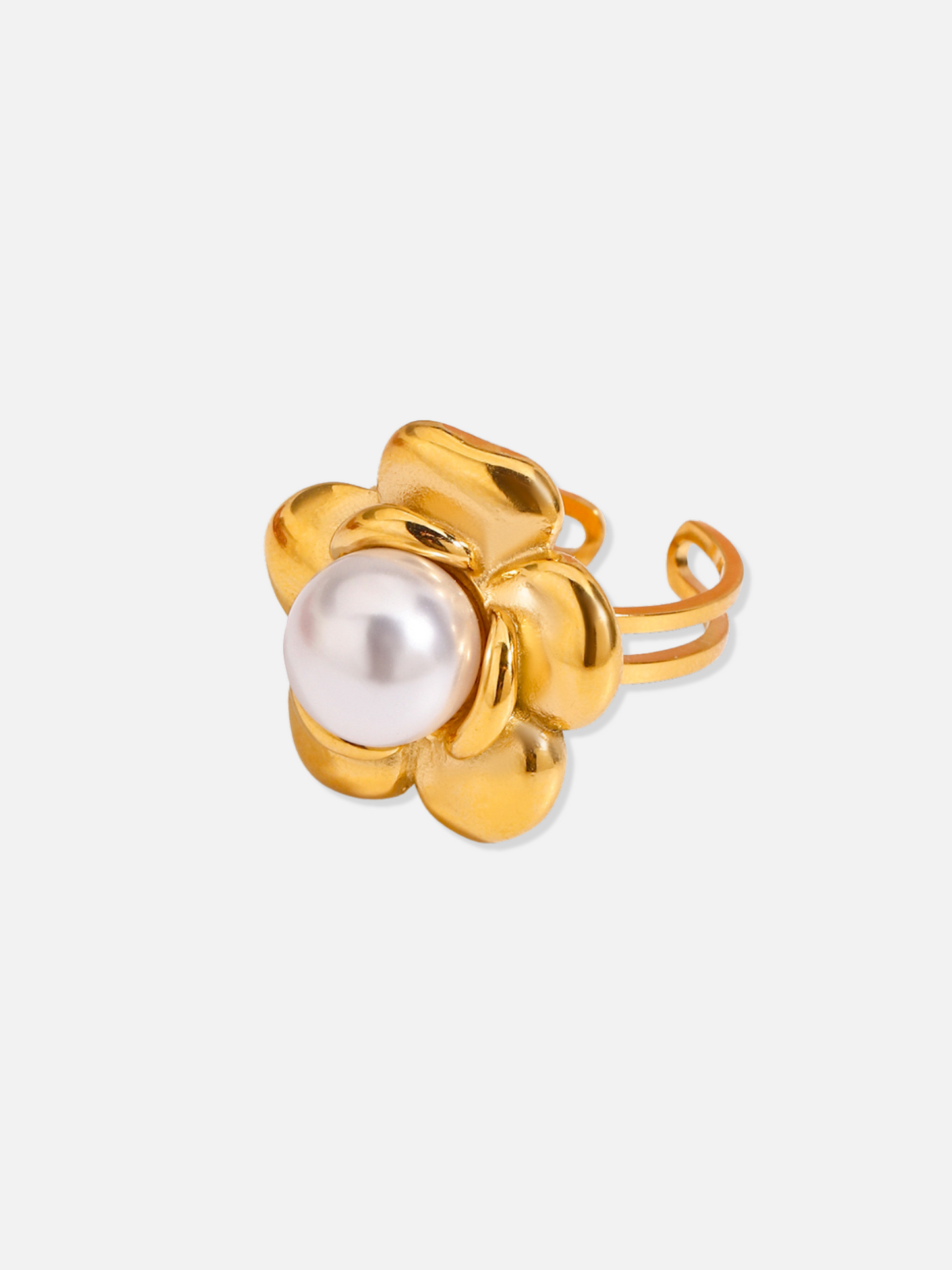 Daisy Pearl Adjustable Ring