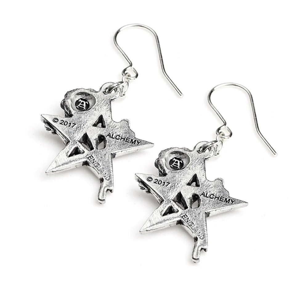 Ruah Vered Rose Pentagram Earrings by Alchemy Gothic