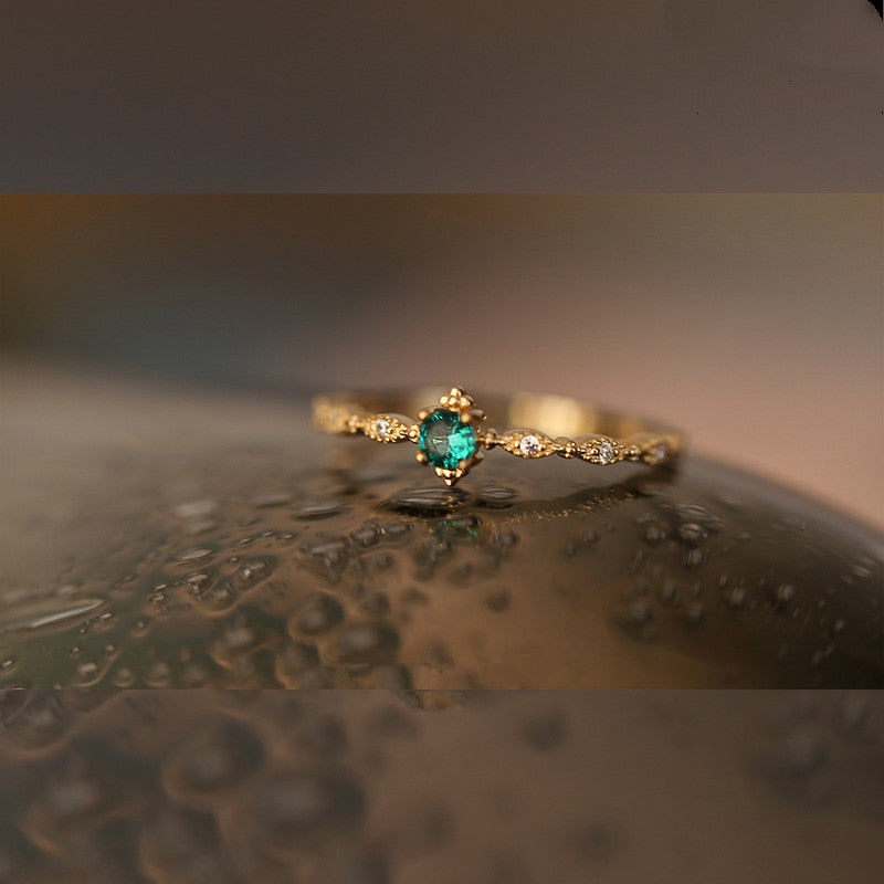 Sterling Silver Emerald Ring