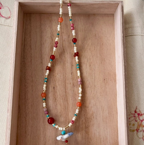 Dakotah Natural Stone Pendant Necklace