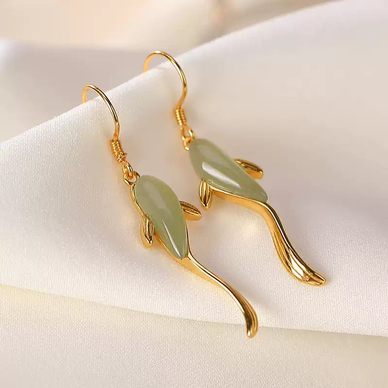 Jade Fish Drop Earrings