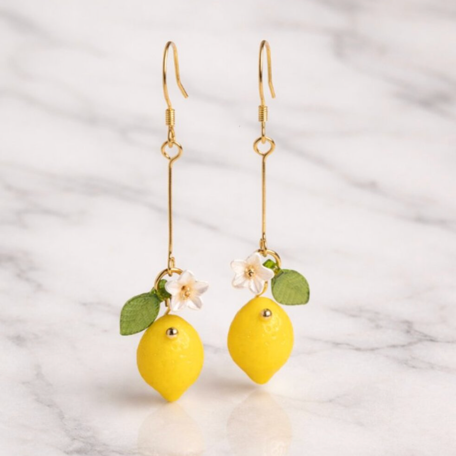 Lemon Drop Earrings With Accent