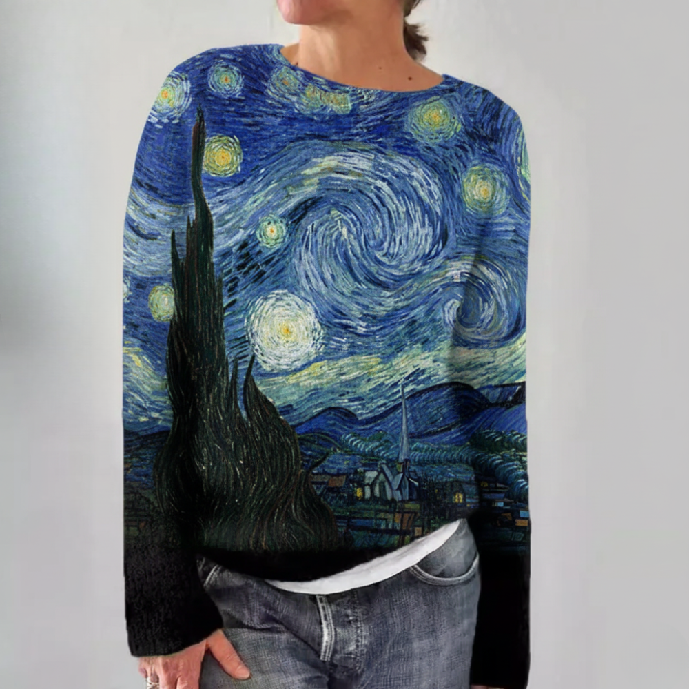 Maglione Lavorato a Maglia Notte Stellata