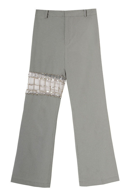 Green High Waist Summer Pants Cotton