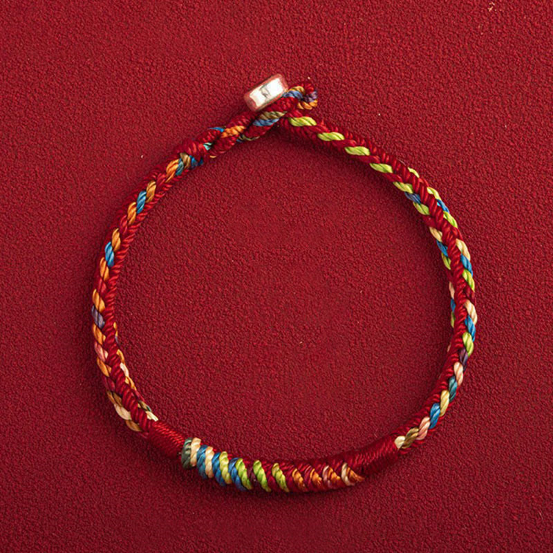Buddha Stones "may You Be Safe and Lucky in the Year Ahead" Multicolored Bracelet