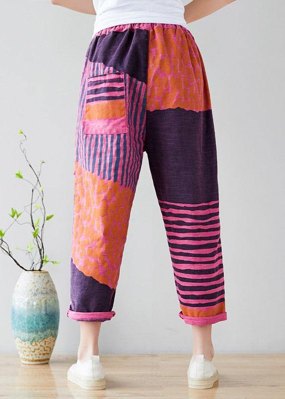 Purple Pockets Straight Fall Denim Pants