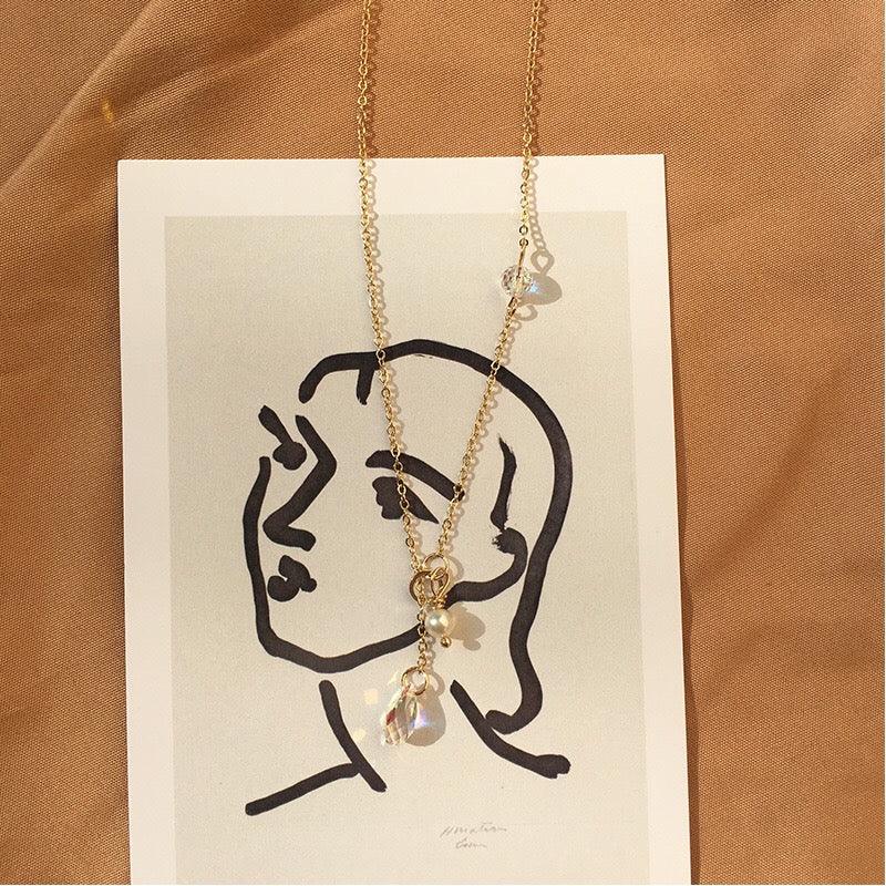 Austrian Crystal Pearl Necklace