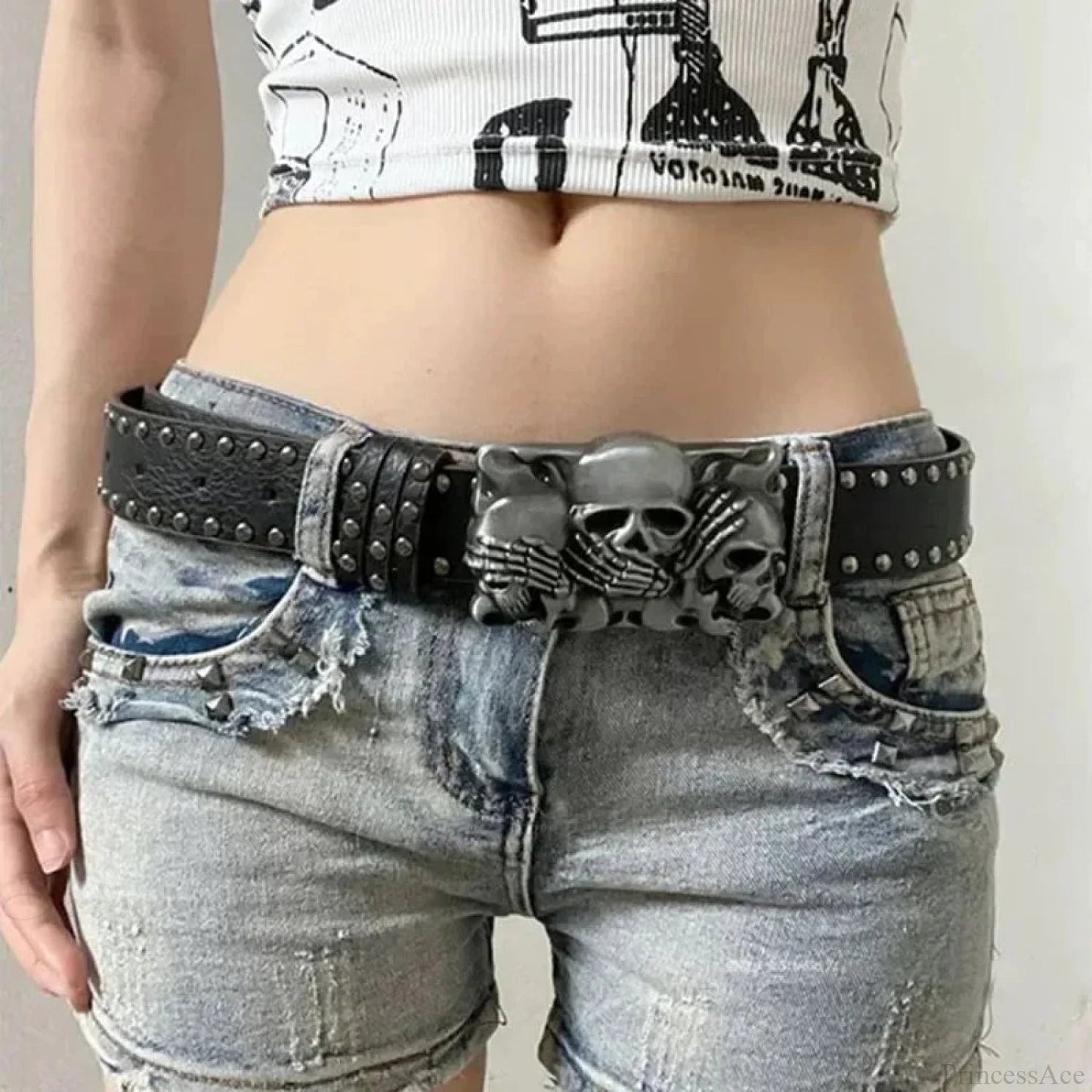 Dark Skull Hand Leather Belt