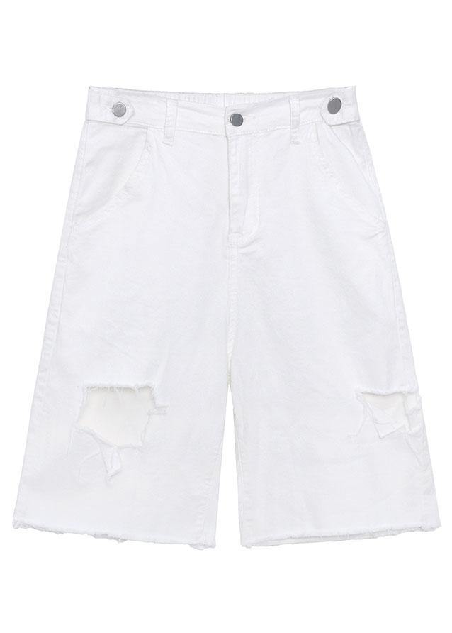 Black High Waist Hole Shorts Pants