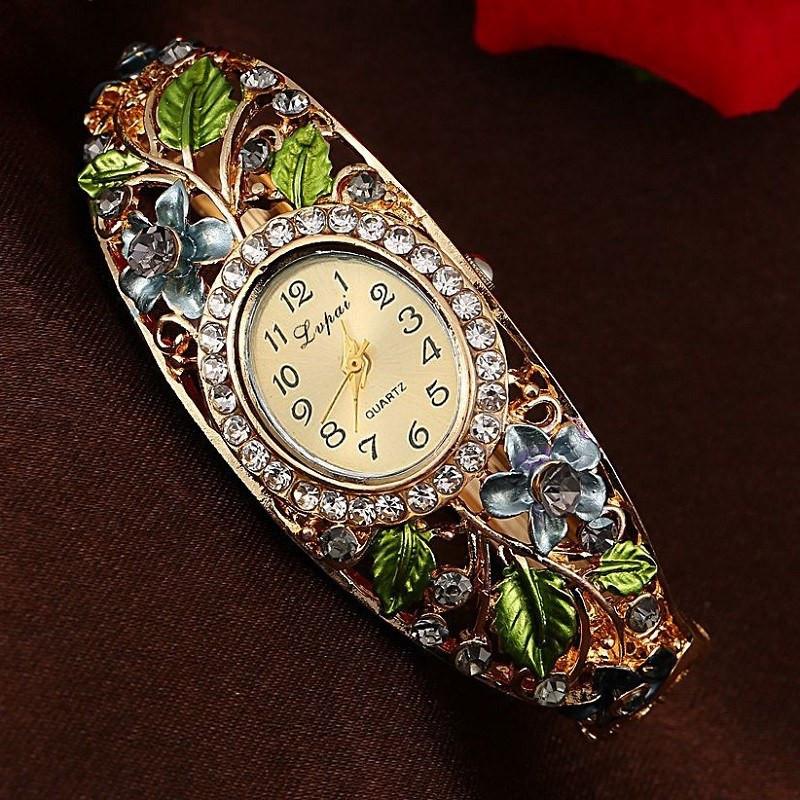 Flower Gemstone Watch Bracelet