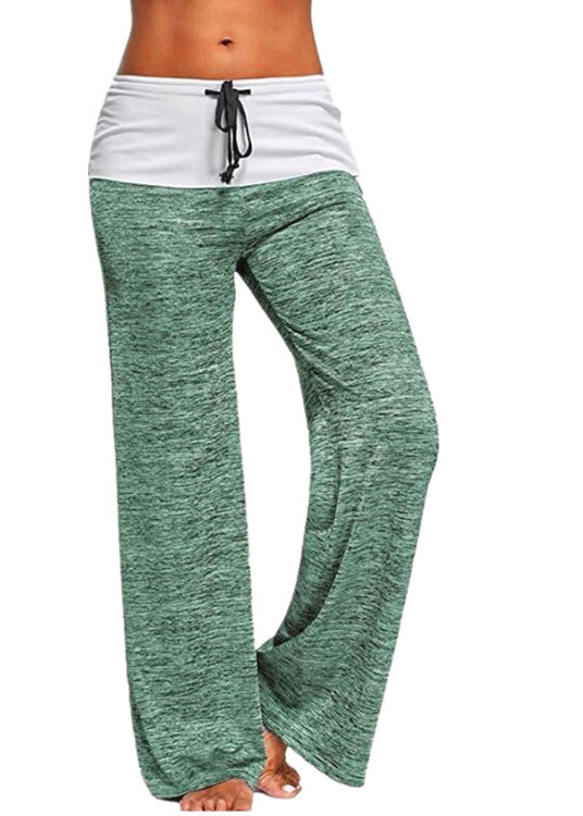 Grey Drawstring Patchwork Cotton Pants Summer