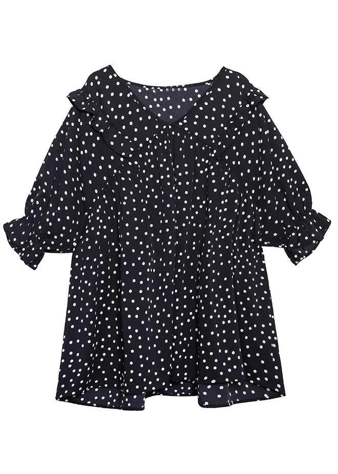 Temperament White Dot Chiffon Shirt