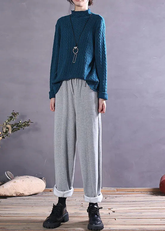Blue Knit Top Spring