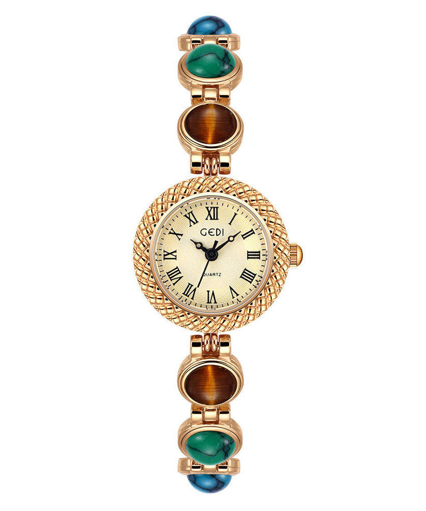 Novelty Green Alloy Cat's Eye Quartz Movement Chain Watches