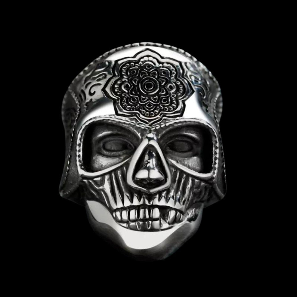Mandala Combatant Skull Ring