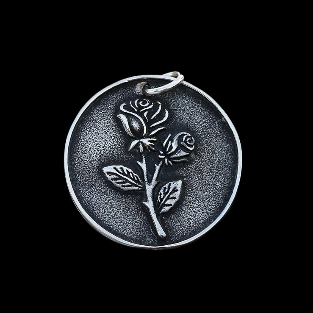 I Love You Rose Circle Pendant