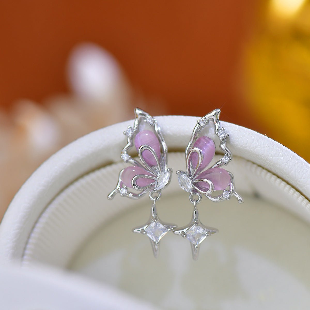 Lilac Butterfly Earrings