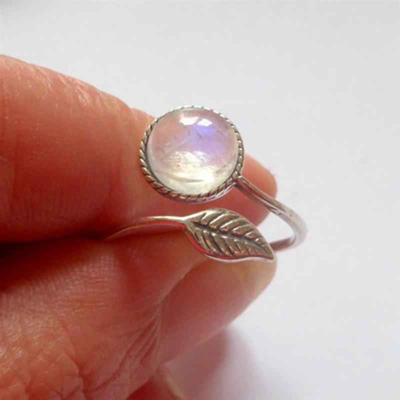 Leaf Moonstone Wrap Ring