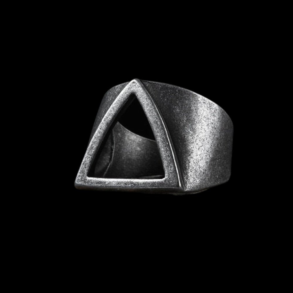 Unique Hollow Triangle Geometric Ring