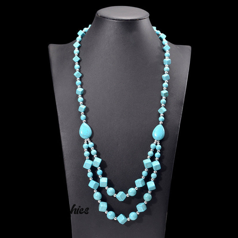 Handmade Turquoise Beaded Necklace