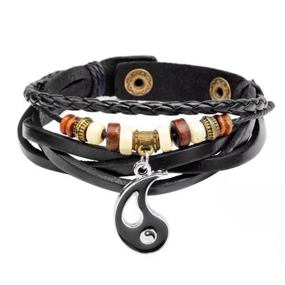 Buddha Stones Yin Yang Pendant Couple Balance Bracelet