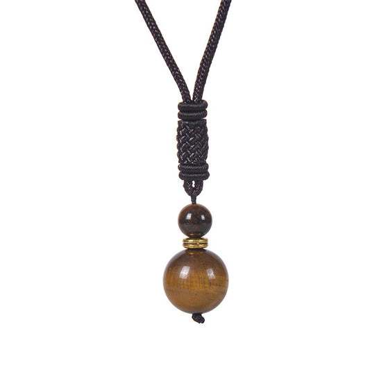 70cm Jade Necklace With Tiger Eye and Amethyst Beads