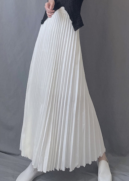 Art Chocolate Wrinkled Elastic Waist a Line Skirts Spring