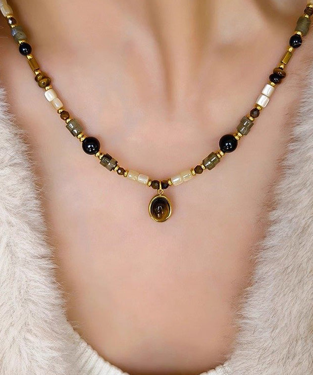 Original Design Tiger's Eye Agate Pendant Necklace