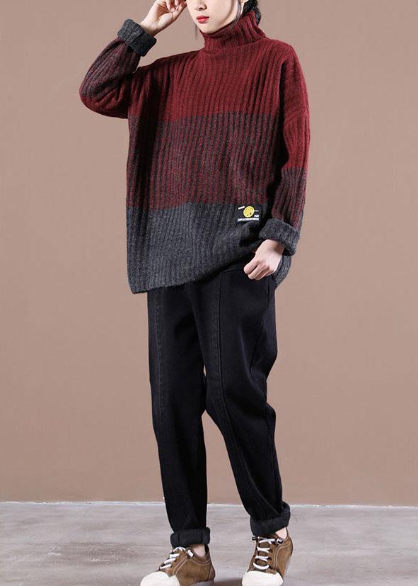 Organic Mulberry Colorblock Fall Knit Sweater