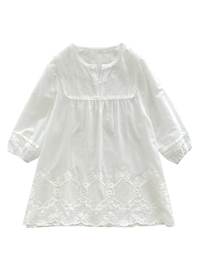 Style Apricot O-neck Lace Patchwork Hollow Out Shirt Half Sleeve