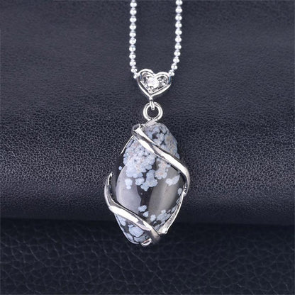 Amethyst Necklace With Natural Marquise Crystal Pendant