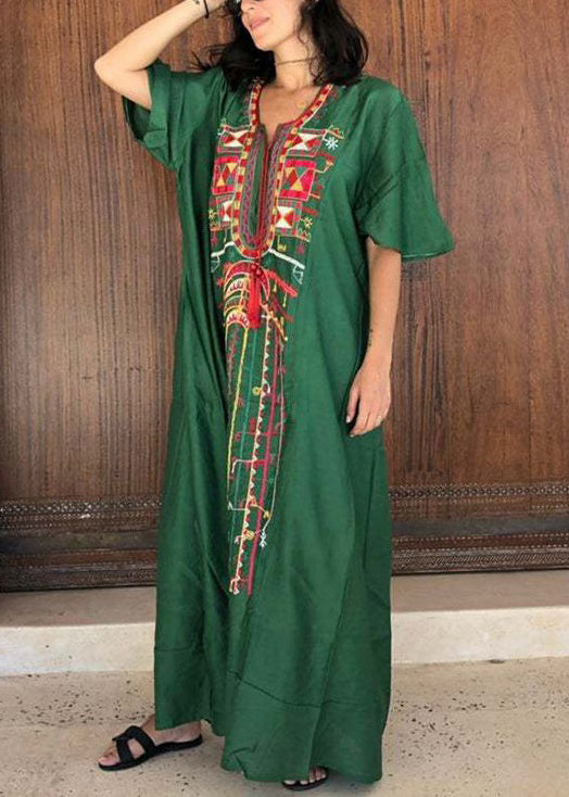White Embroidered Lace Up Cotton Dresses Summer