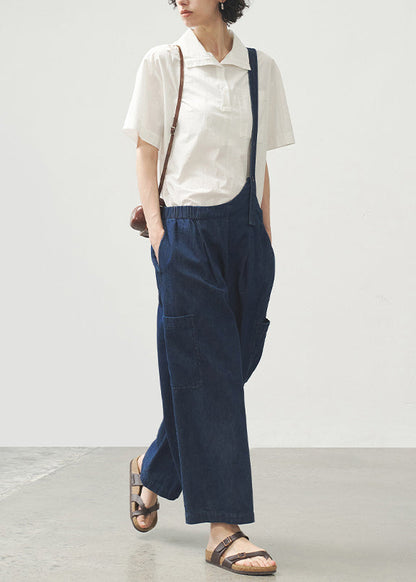 Summer Blue Strap Jeans Asymmetric Design