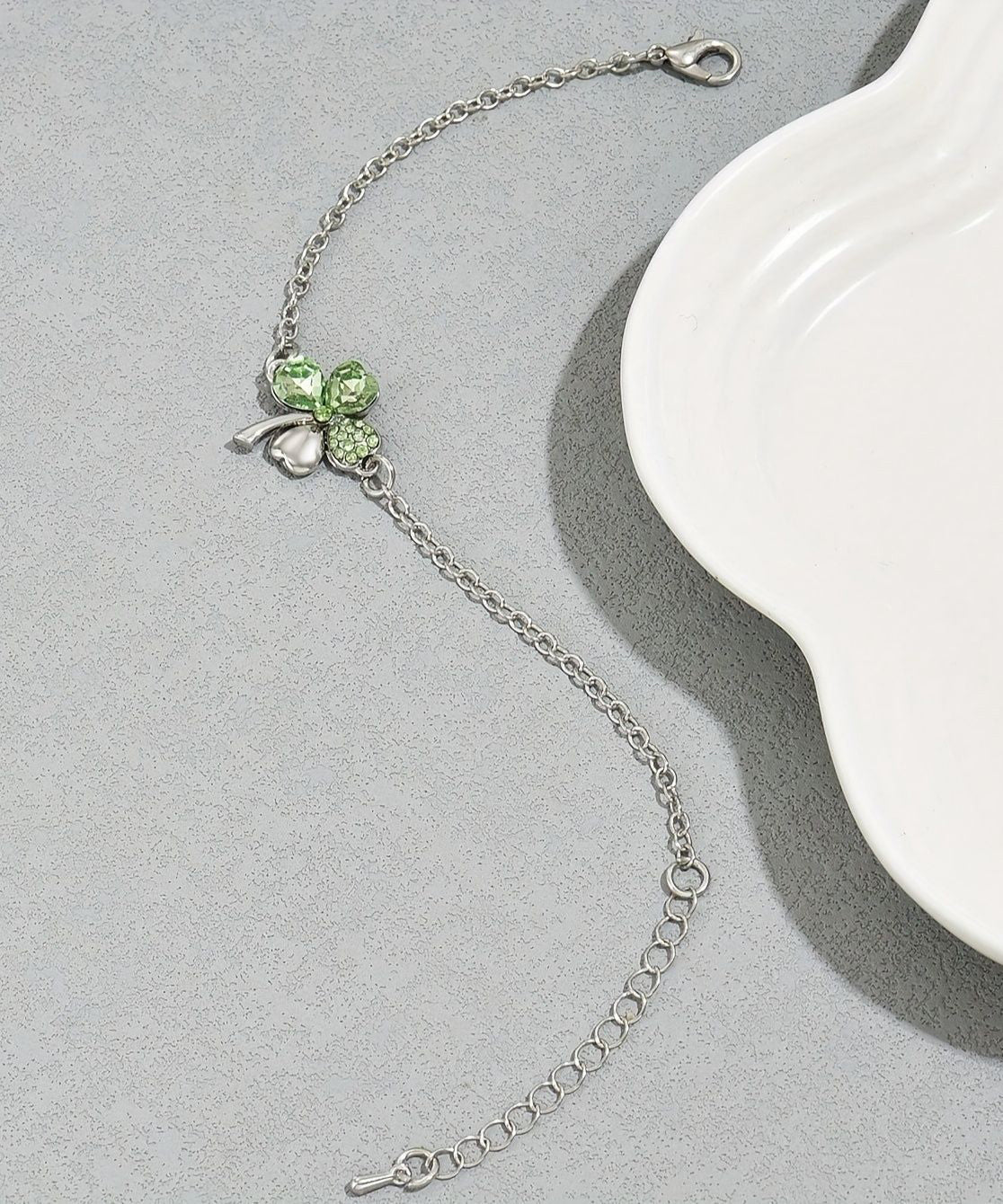 Boutique Silk Stainless Steel Crystal Charm Bracelet